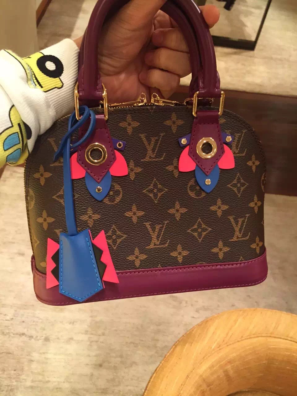 Real Louis Vuitton Alma BB Totem Bag M41660 Magenta